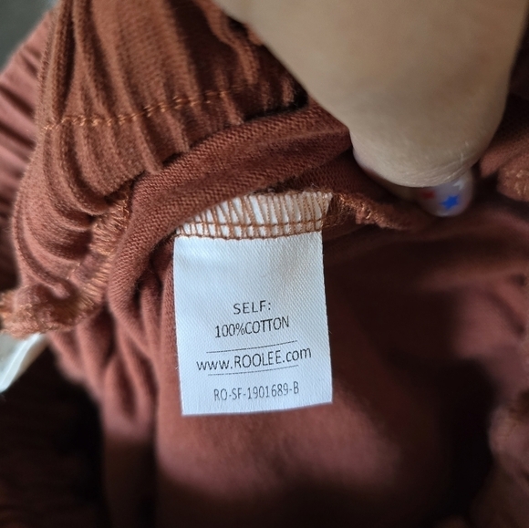 Ginger Parish X ROOLEE Cropped Wide Leg Elastic Waist Sweatpants XXS Red - Picture 5 of 5